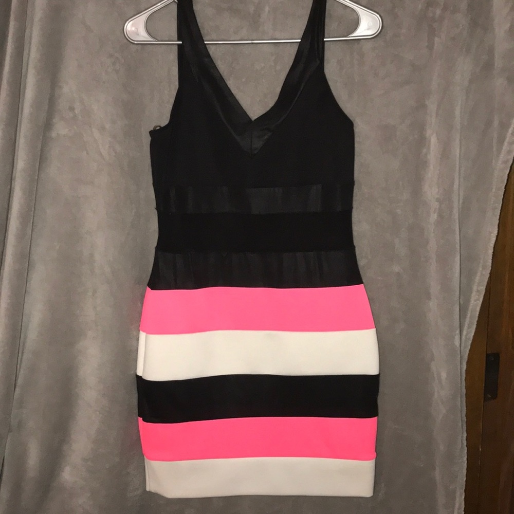 Going out dress pink stripe
